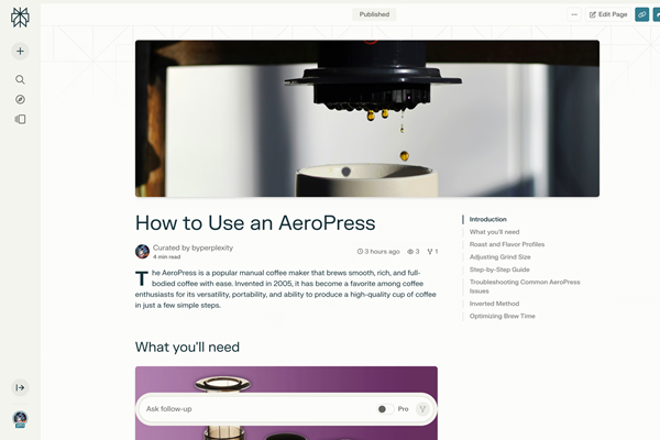 Perplexity Pages Turns Generative AI Search Results into Wikipedia Pages Perplexity Pages Turns Generative AI Search Results into Wikipedia Pages