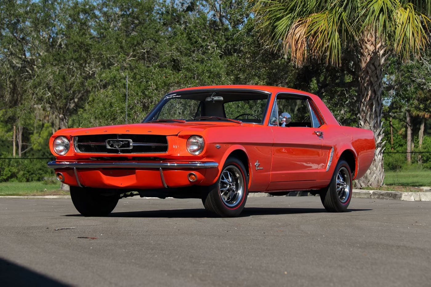 Red 1965 Ford Mustang