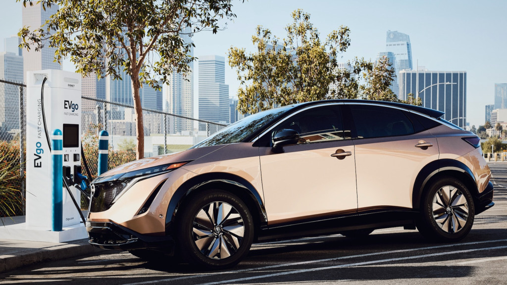 2023 Nissan Ariya at EVgo charging station