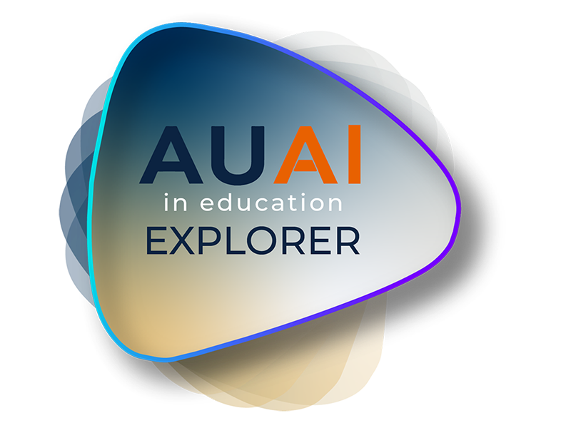 The AUAI in Education Explorer Badge was awarded to faculty who completed an extensive teaching with artificial intelligence course.