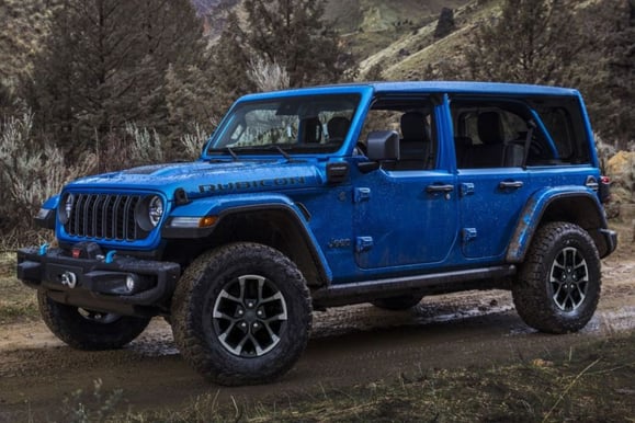 2024 Jeep Wrangler 4xe plug-in hybrid SUV blue color