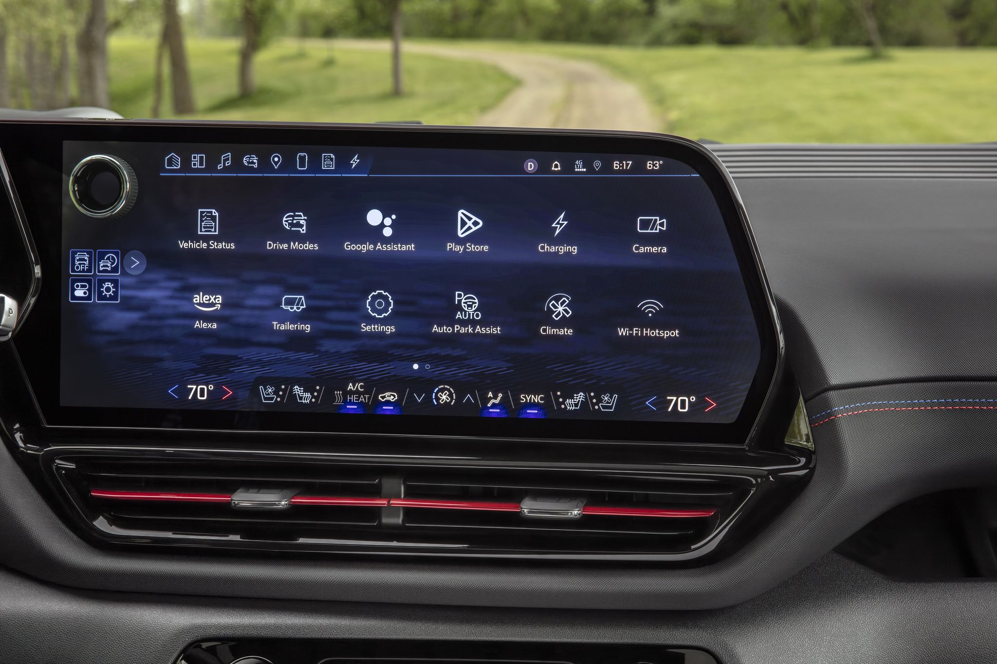 the 2024 silverado ev 17 inch diagonal infotainment screen showcasing the native home screen