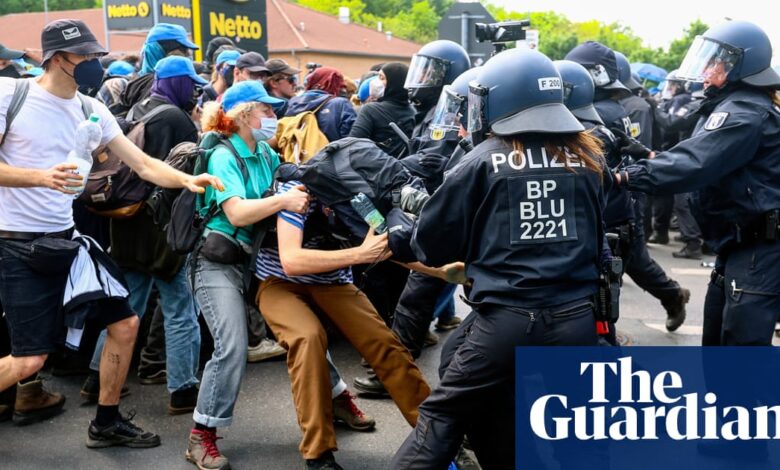 Eight hundred protesters attempt to storm German Tesla factory | Tesla Eight hundred protesters attempt to storm German Tesla factory | Tesla