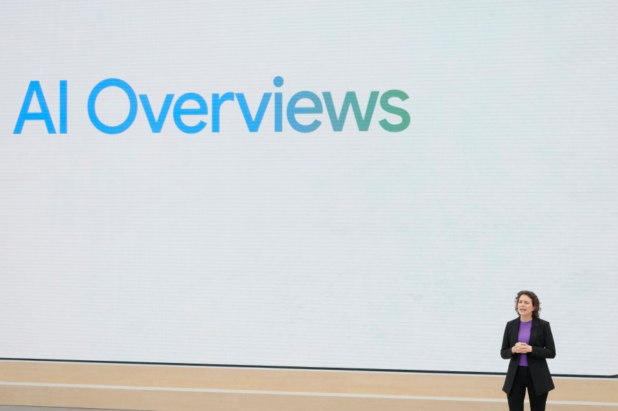 FILE - Liz Reid, Google head of Search, speaks at a Google I/O event in Mountain View, Calif., May 14, 2024. Google said on Friday, May 31, 2024, it has made 