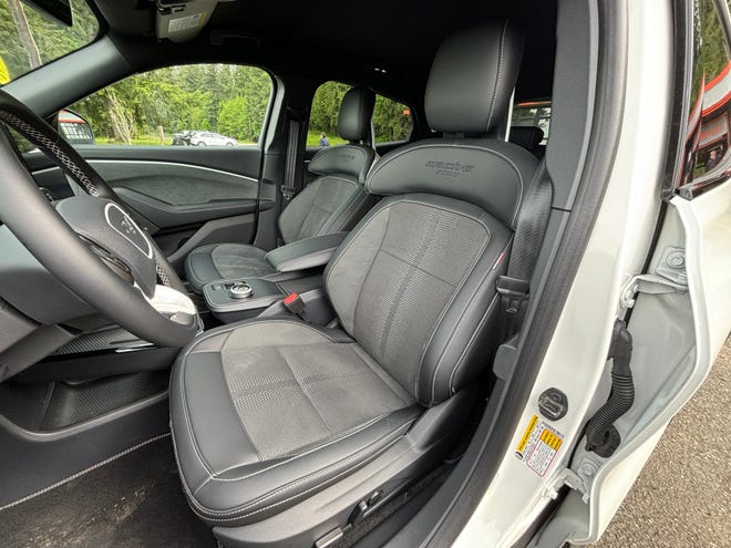 The 2024 Ford Mustang Mach-E Rally interior.