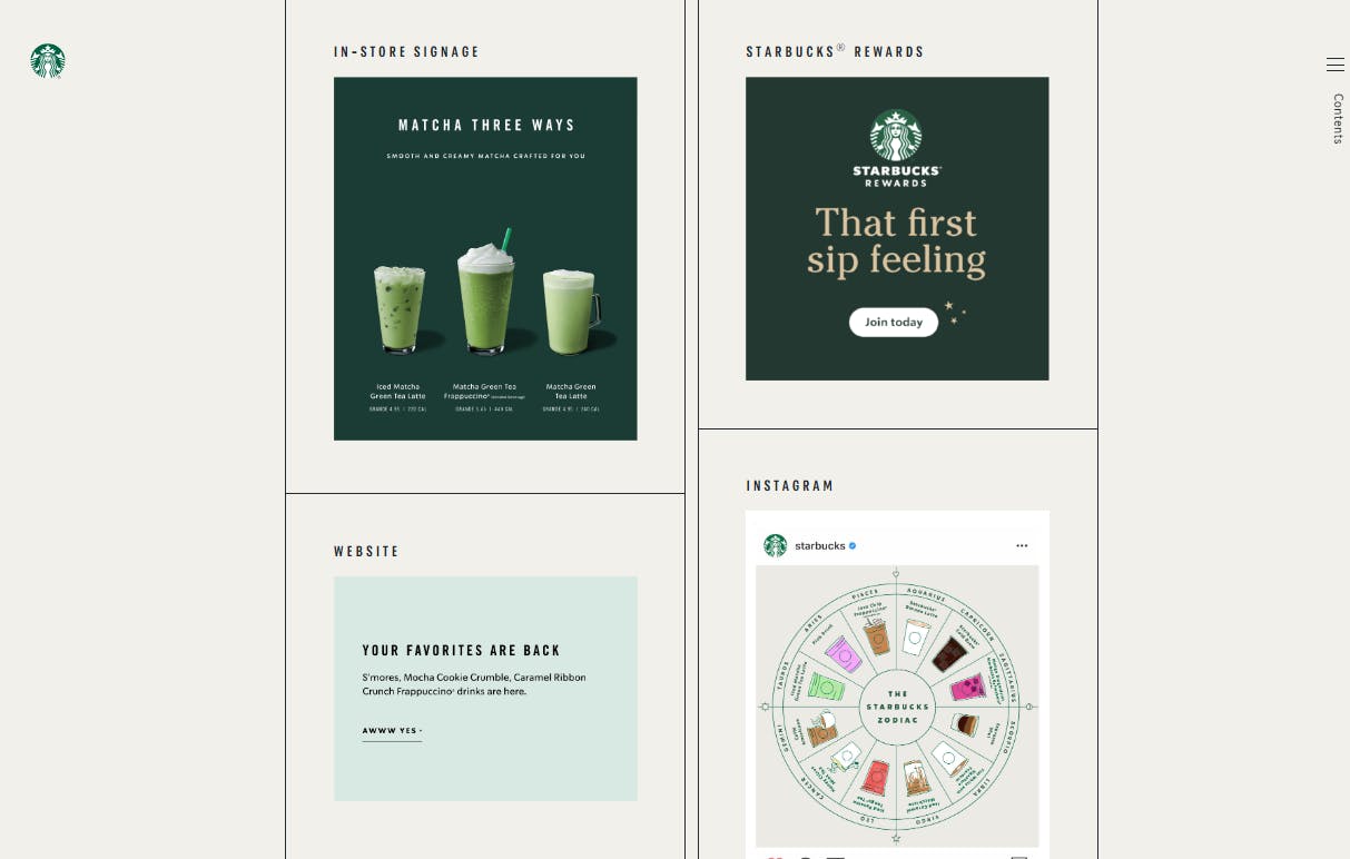 An example of Starbucks’ style guide