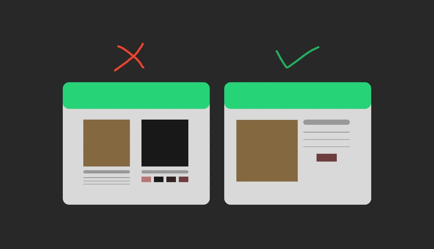 The use of elements of various sizes to direct attention