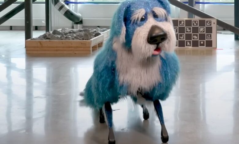 Boston Dynamics’ creepy robotic canine dances in sparkly blue costume Boston Dynamics’ creepy robotic canine dances in sparkly blue costume