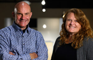 A photo of Capstan Capstan founder and Chief Technology Officer Dan Wallace and CEO Maggie Nixon.