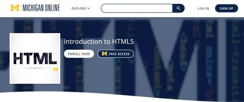 Introduction to HTML5 (Michigan Online)