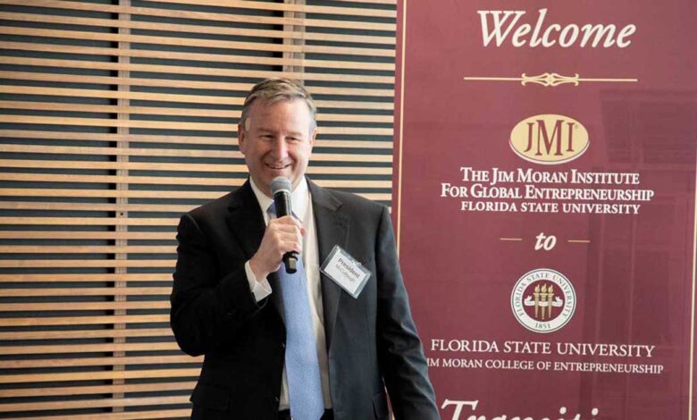 ‘Sharing the legacy’: Jim Moran Institute for Global Entrepreneurship officially joins FSU’s Jim Moran College of Entrepreneurship ‘Sharing the legacy’: Jim Moran Institute for Global Entrepreneurship officially joins FSU’s Jim Moran College of Entrepreneurship