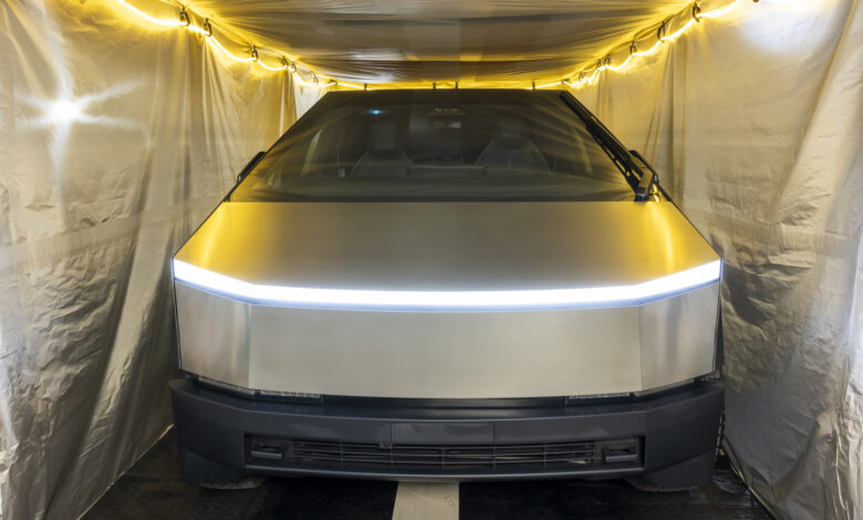 This Cybertruck doomsday tent shields from EMP attacks This Cybertruck doomsday tent shields from EMP attacks