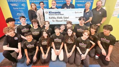 Kiwanis Club of Miami helps fund McMillan MS robotics team trip