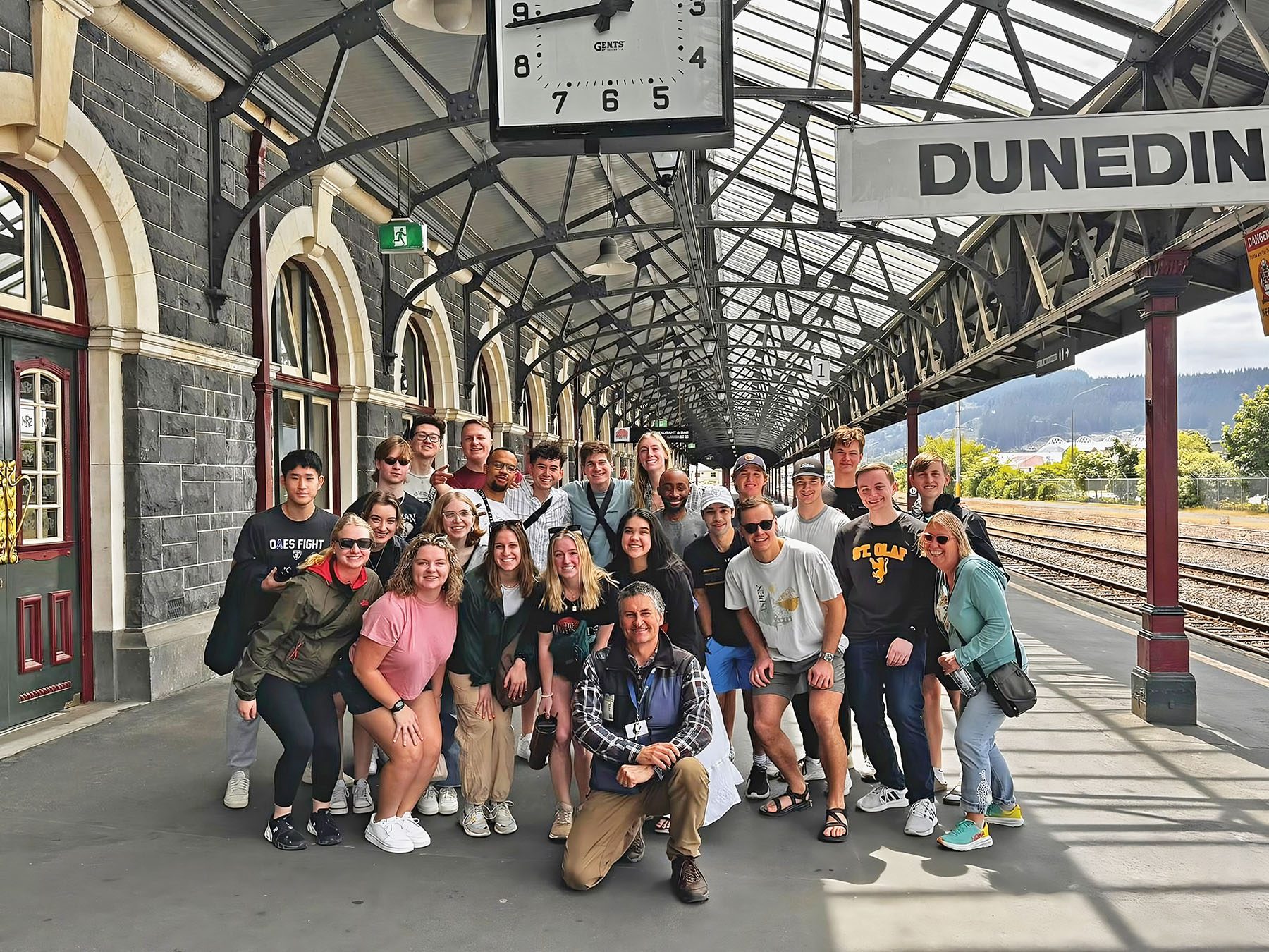 The Oles at the Dunedin train station on their first full day in New Zealand.