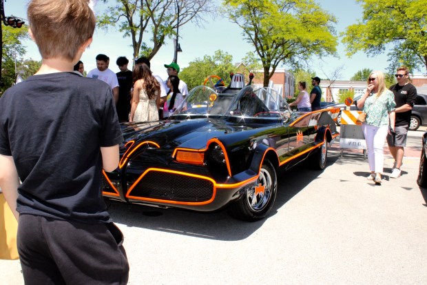 Batmobile is pictured here. Cars on display this year included Lamborghini, McLaren, Aston Martin, Lotus, Ferrari, Porsche, Jaguar, Alfa Romeo, Maserati, Corvette, classic muscle, rare Australian muscle, and Japanese Supercars, along with crowd-pleasers like a car driven by James Bond, the Batmobile, and Kit, the car from the 1982, Knight Rider television series. (Gina Grillo)