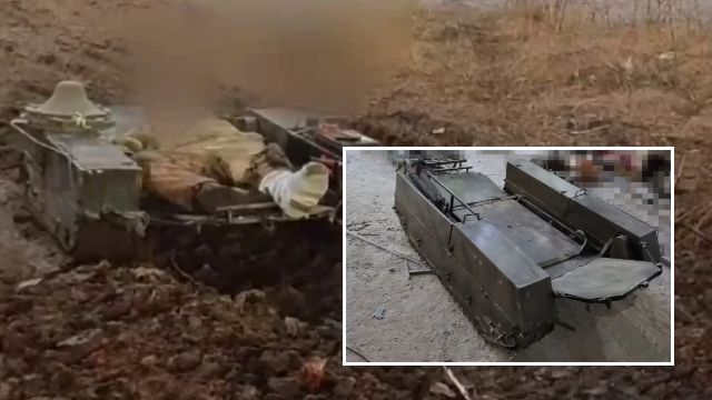 Russia sent a robot to transport wounded soldiers to Ukraine