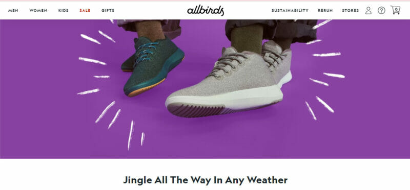 Allbird Best web design inspo