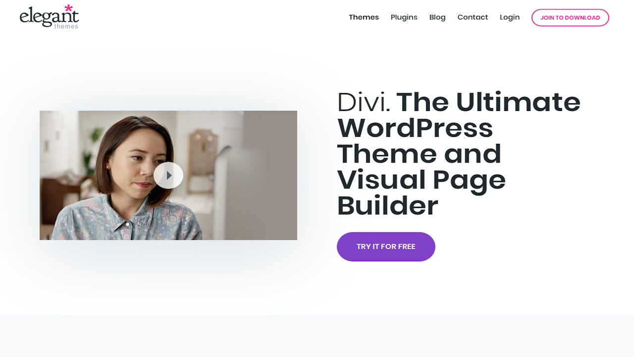 Website screenshot for Divi