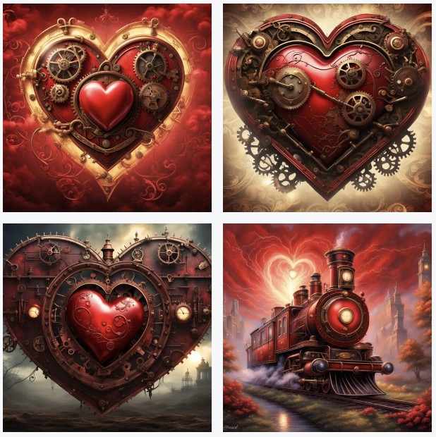 Valentine's Day steampunk hearts example