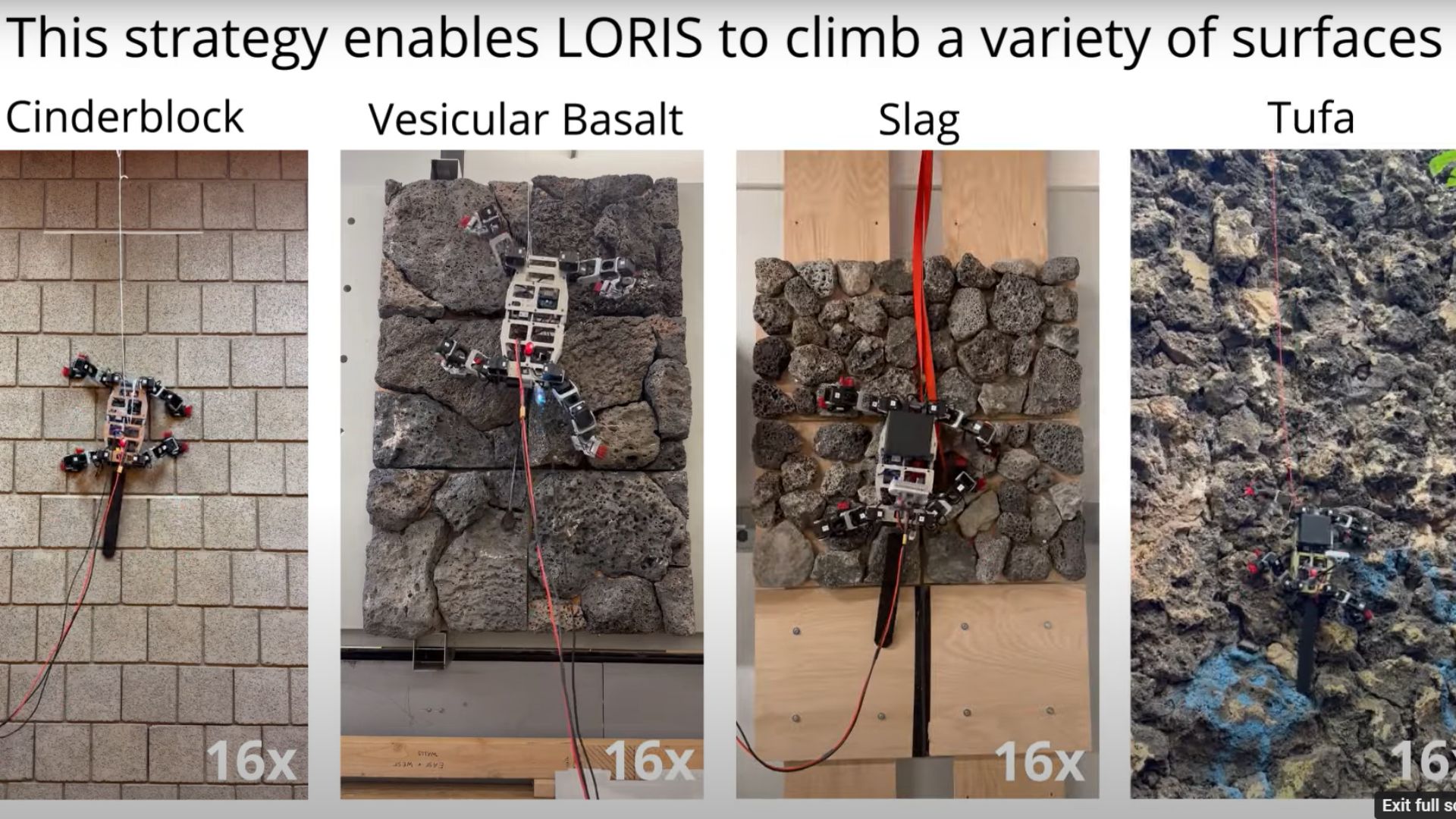 The LORIS robot prototype ascending
cinderblock, vesicular basalt, slag, and tufa surfaces.
