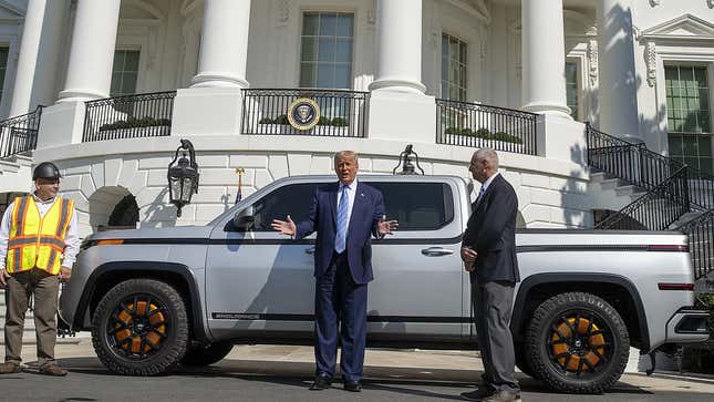 Image for article titled Donald Trump Vows To Stop All Electric Car Sales, But He Definitely Can&#39;t