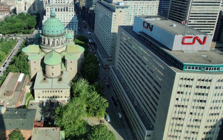 A view of the headquarters of Canadian National railaways in Montreal Canada