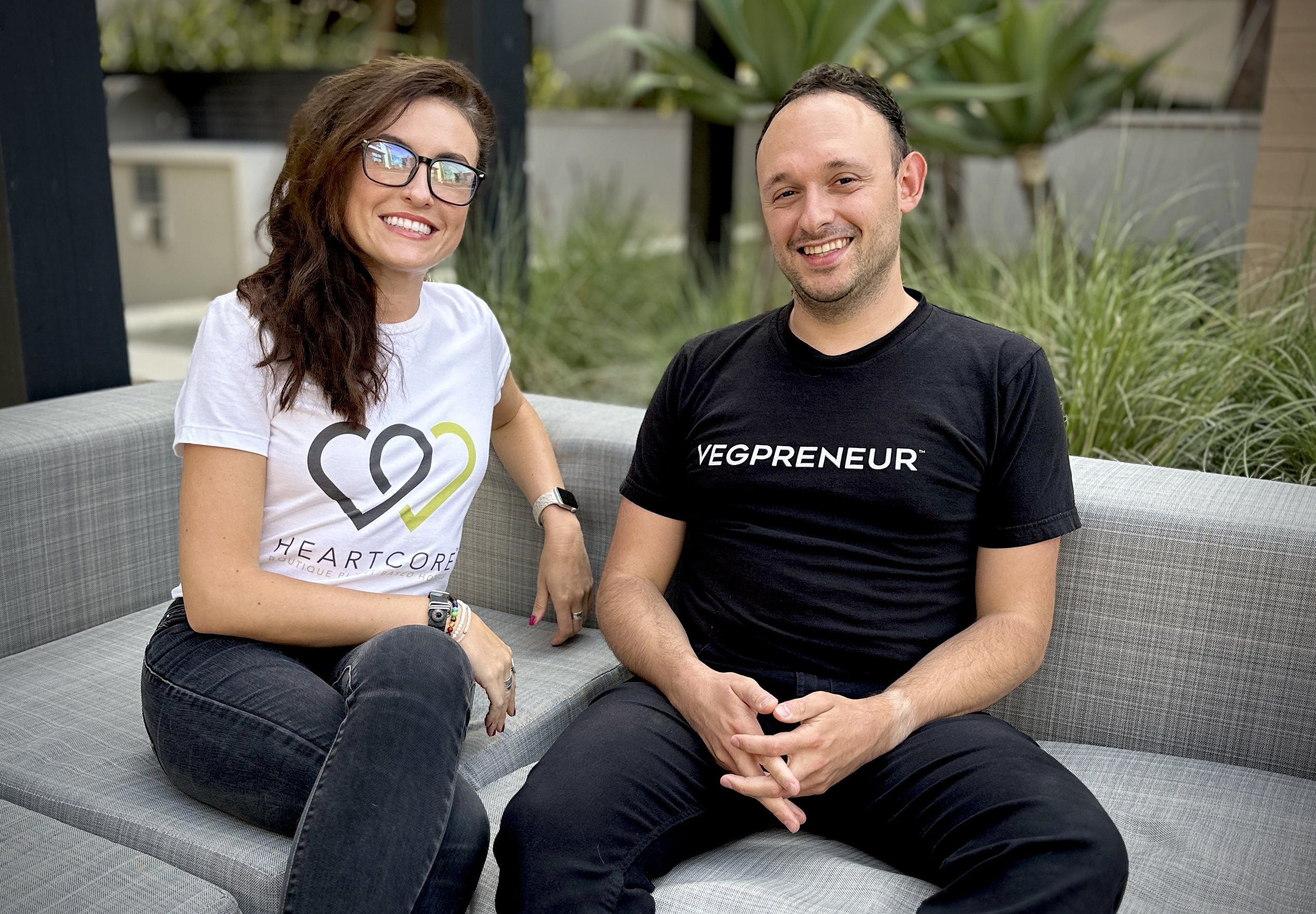 Gaby Aziz, founder of Heart Core Hotels and Noah Hyams, founder of VEGPRENEUR