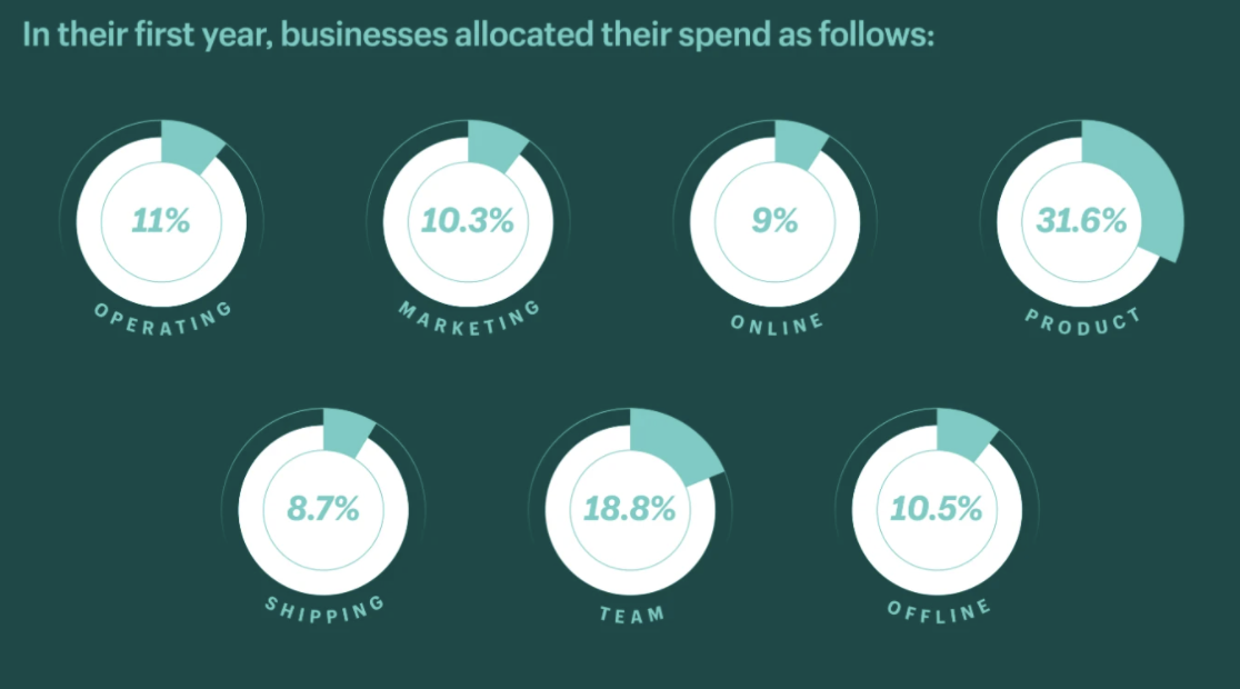 An infographic showing the different costs a business incurs in its first year