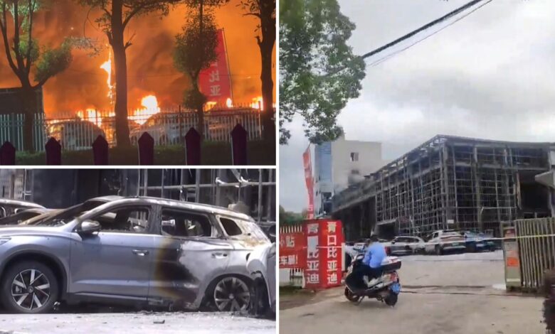 BYD Showroom Burns to the Ground After One Electric Car Bursts Into Flames BYD Showroom Burns to the Ground After One Electric Car Bursts Into Flames