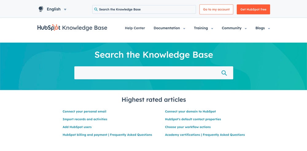 HubSpot Knowledge Base.