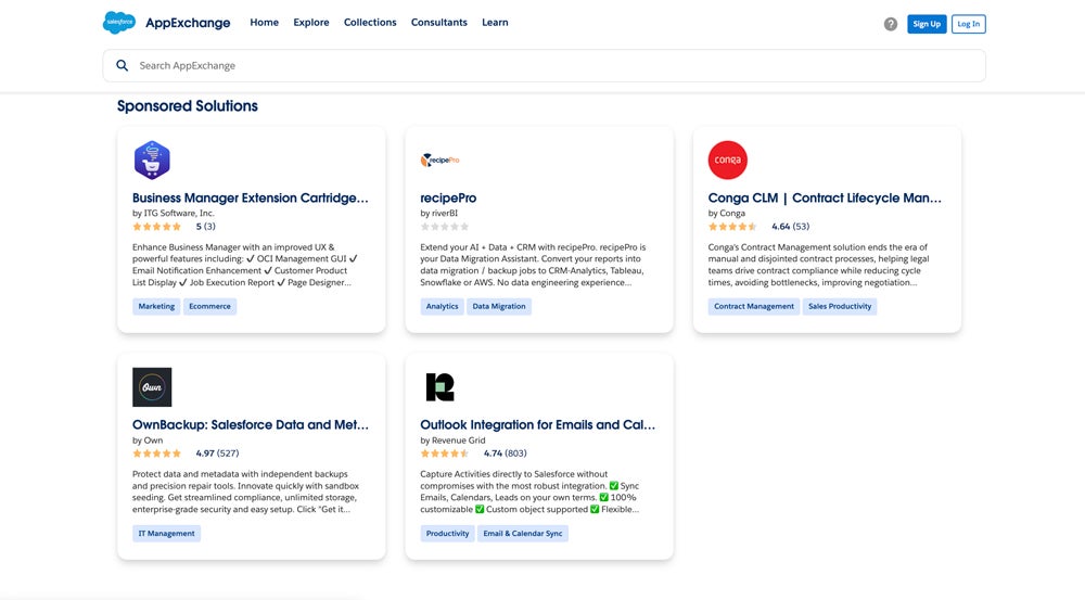 Salesforce’s AppExchange.