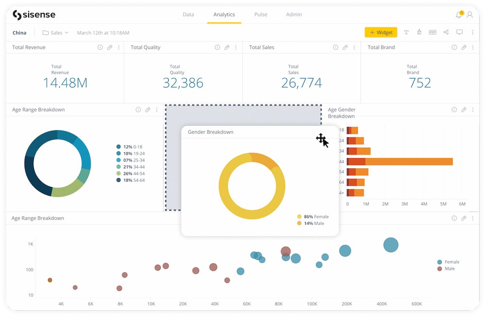 Sisense interface.