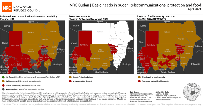 NRC Sudan: Telecommunications, Protection, and Food – April 2024 – Sudan NRC Sudan: Telecommunications, Protection, and Food – April 2024 – Sudan