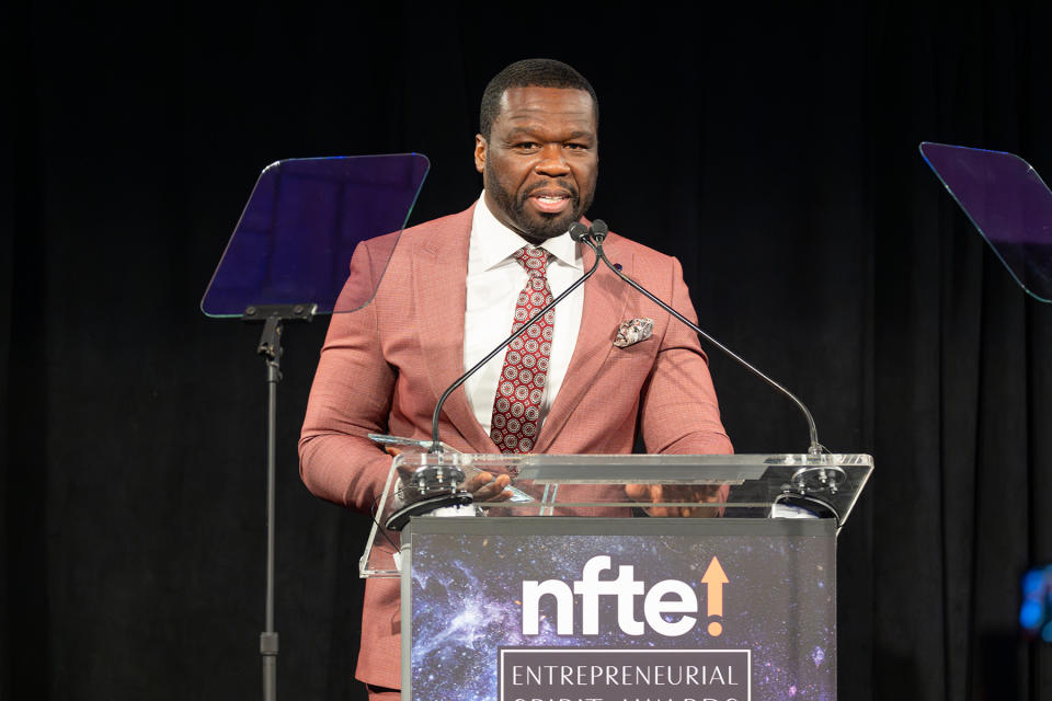 Curtis “50 Cent” Jackson, the Grammy and Emmy Award-winning rapper, entrepreneur, actor, producer, and founder of G-Unity Foundation was honored May 1 with Network for Teaching Entrepreneurship’s 2024 Entrepreneurial Leadership Award. NFTE’s gala in New York recognized Jackson’s exceptional contributions to entrepreneurial leadership and education, as well as those of the Charles Stewart Mott Foundation and Preet Sabharwal, NFTE alumnus and Co-Founder/Managing Partner of SAB and Ocean Block Capital. In addition, Michael J. Kacsmar, Chair of the NFTE Board of Directors, received the NFTE Legacy Award. (Credit: MFox)