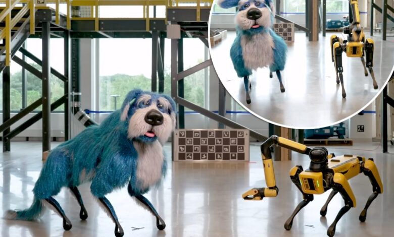 ‘Creepy’ Boston Dynamics robot dog dances in glittery blue costume ‘Creepy’ Boston Dynamics robot dog dances in glittery blue costume