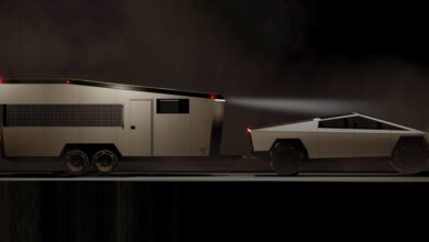 living vehicle introduces cybertrailer, a solar-powered electric RV inspired by tesla cybertruck