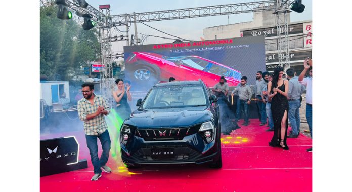 Astro India Automobile unveiling Mahindra XUV 3XO in Jammu on Saturday.