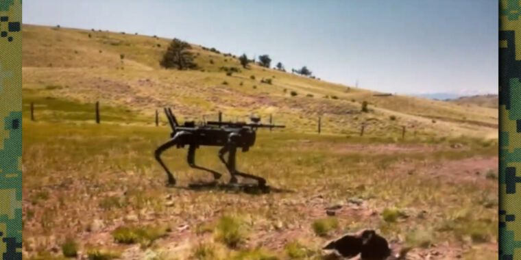 Robot dogs armed with AI-targeting rifles undergo US Marines Special Ops evaluation Robot dogs armed with AI-targeting rifles undergo US Marines Special Ops evaluation