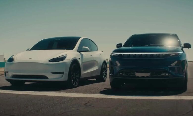 Tesla Model Y Performance stands against Jeep Wagoneer S EV in new ad Tesla Model Y Performance stands against Jeep Wagoneer S EV in new ad