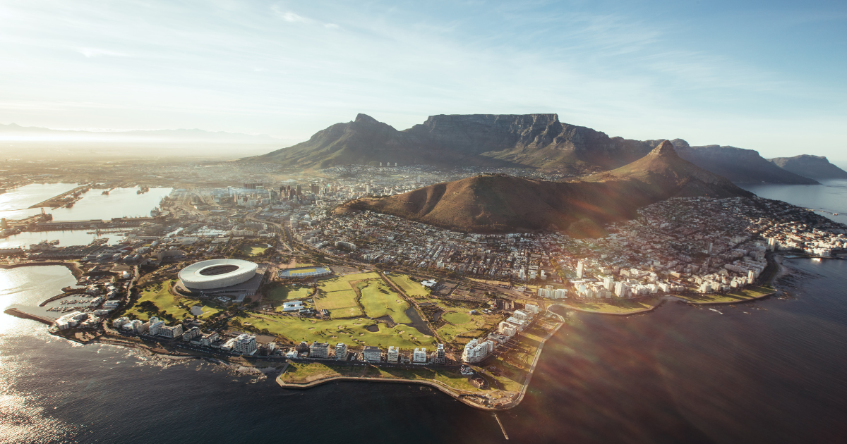 Aerial view of Cape Town