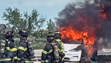 Electric vehicle fire closes Parker Road in Douglas County