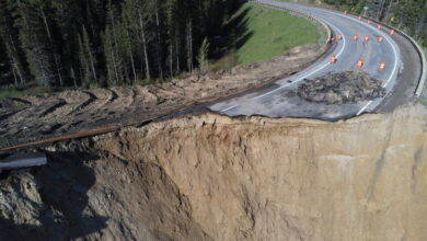 Mountain Landslide Destroys Section of Highway to Jackson, Wyo.