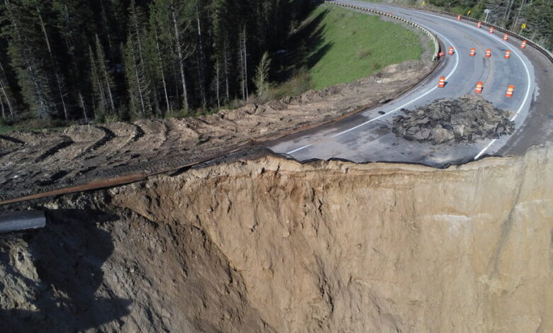 Mountain Landslide Destroys Section of Highway to Jackson, Wyo. Mountain Landslide Destroys Section of Highway to Jackson, Wyo.