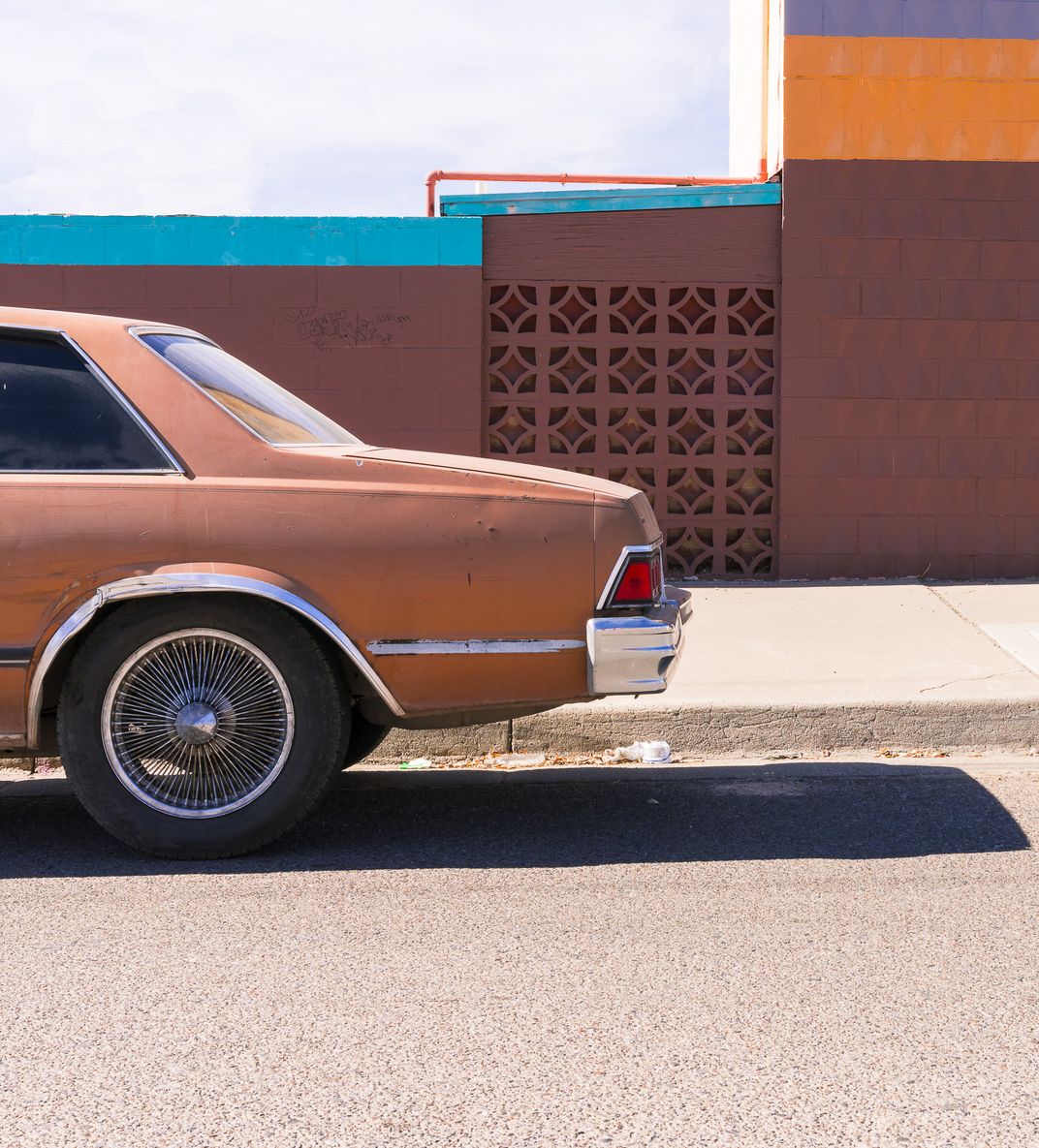 13 - Color, sunlight and a vintage car offer a real-life example of color-blocking in Albuquerque.