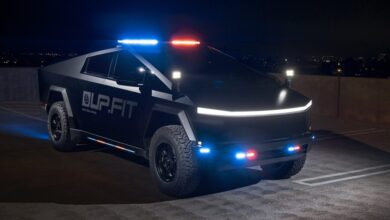 Tesla Cybertruck unveiled as imposing police vehicle