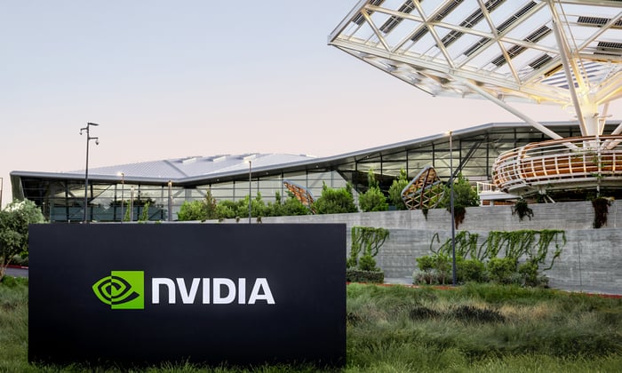 nvidia headquarters outside with black nvidia sign with nvidia logo.