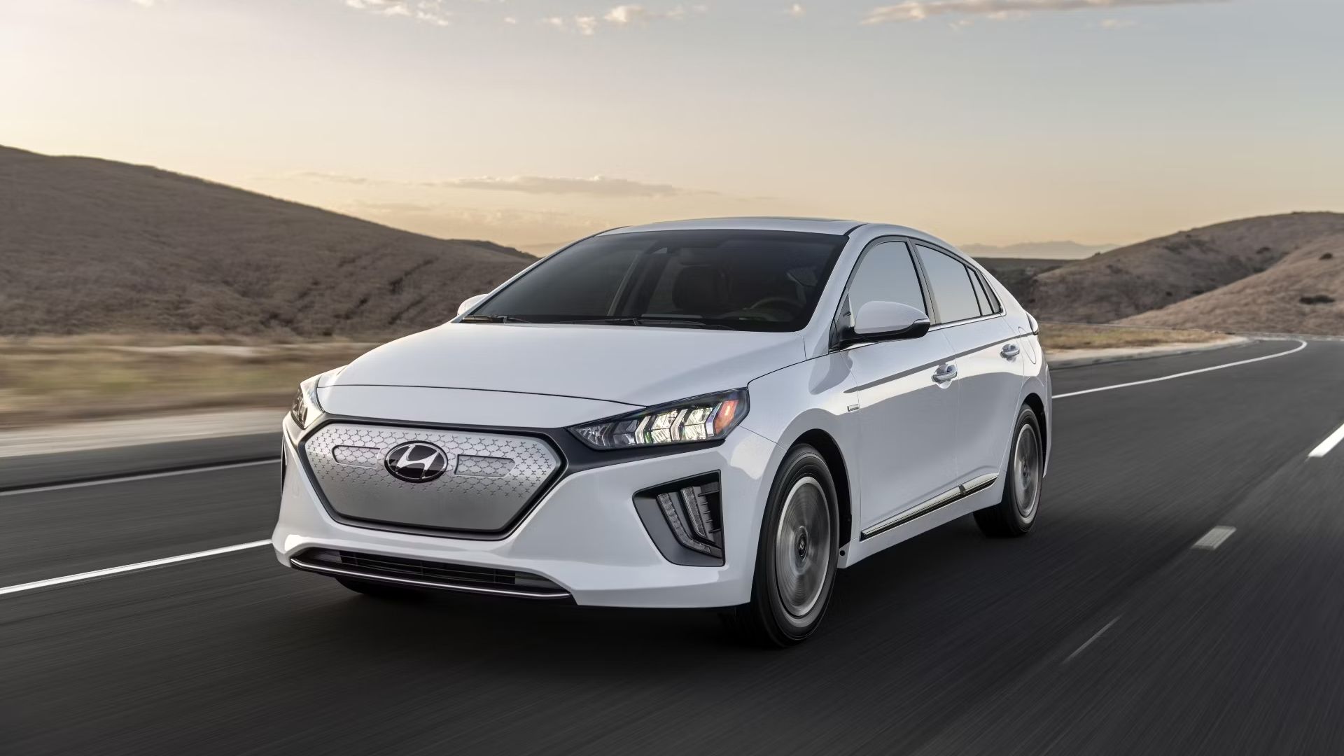 White Hyundai Ioniq EV Sedan