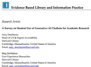 “A Survey on Student Use of Generative AI Chatbots for Academic Research”