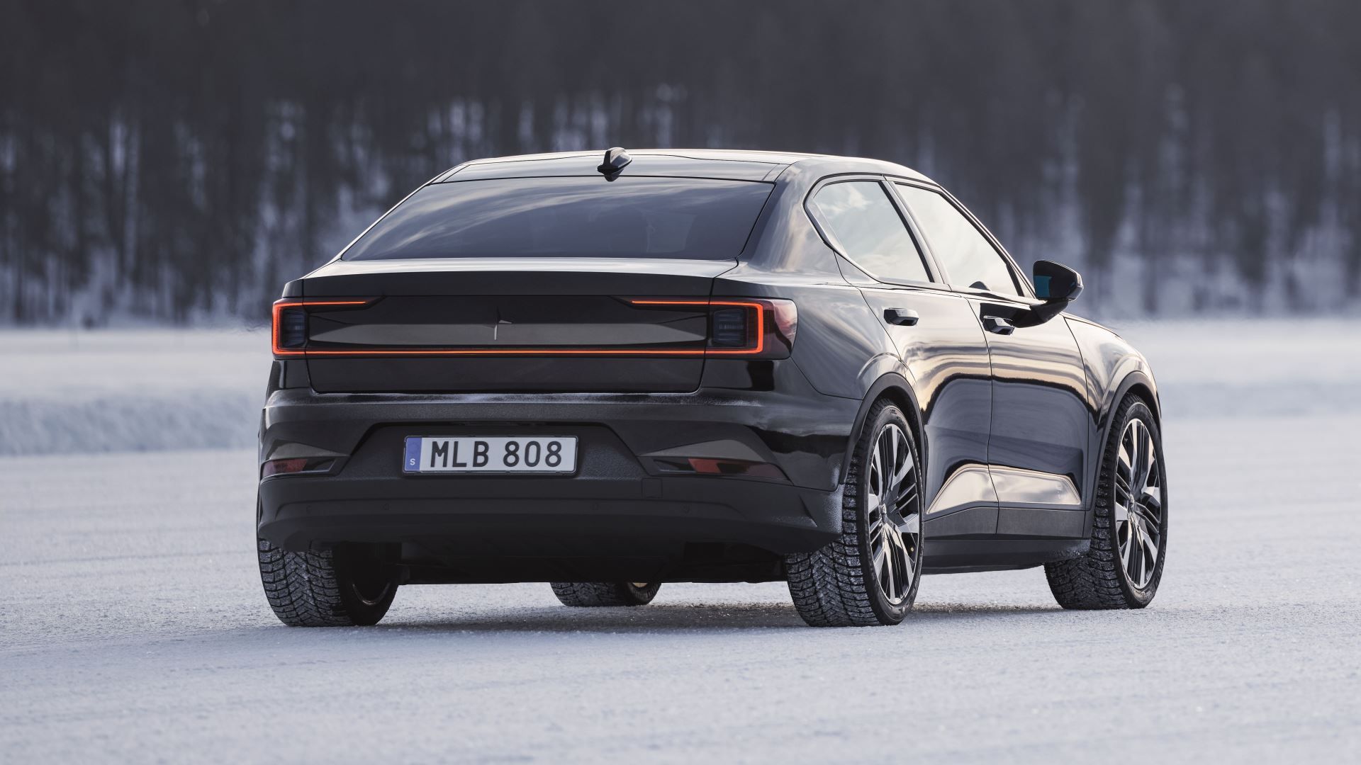 Black 2024 Polestar 2 rear-quarter