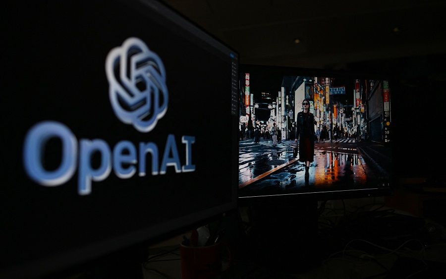 A photo shows a frame of a video generated by a new intelligence artificial tool, dubbed “Sora”, unveiled by the company OpenAI, in Paris on 16 February 2024. (Stefano Rellandini/AFP) (AFP)